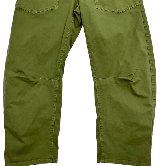 Nili Lotan Shon Pants Green Barrel Cropped Wide Leg Baggy Size 8 - Picture 3 of 10